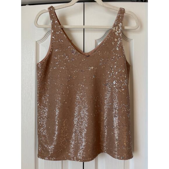 MICHAEL STARS Sequined Nude Top- Super Fun! - Picture 2 of 5